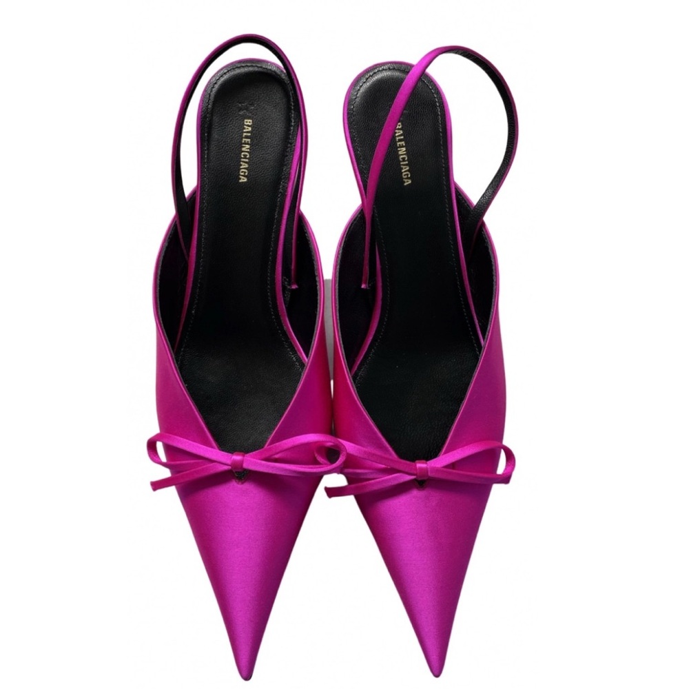 Balenciaga Satin Rose Fuchsia Slingback Pumps